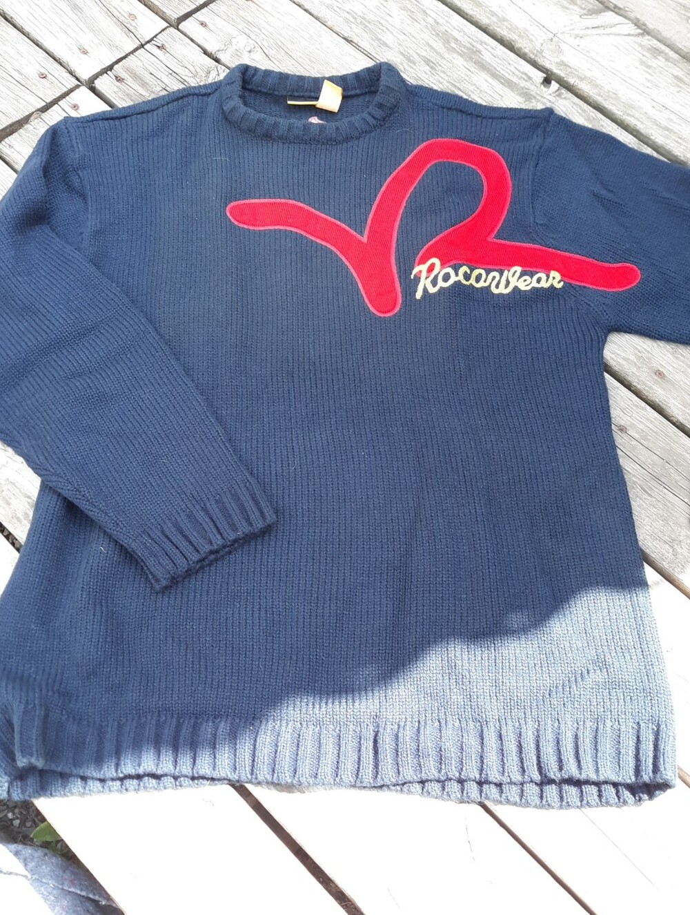Rocawear Vintage 90s Navy Blue 3XL Pull Over Sweater Baggy Oversized Mens